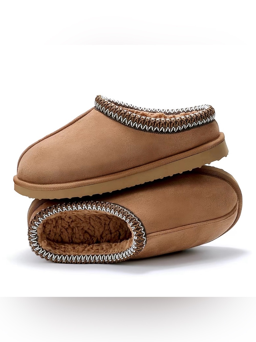 Women  Fuzzy Cozy Slippers Memory Foam Slip On Shoes 8.5 Chestnut New